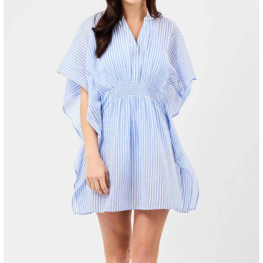 NEW MARY SQUARE priscilla mini dress in blue & white stripe